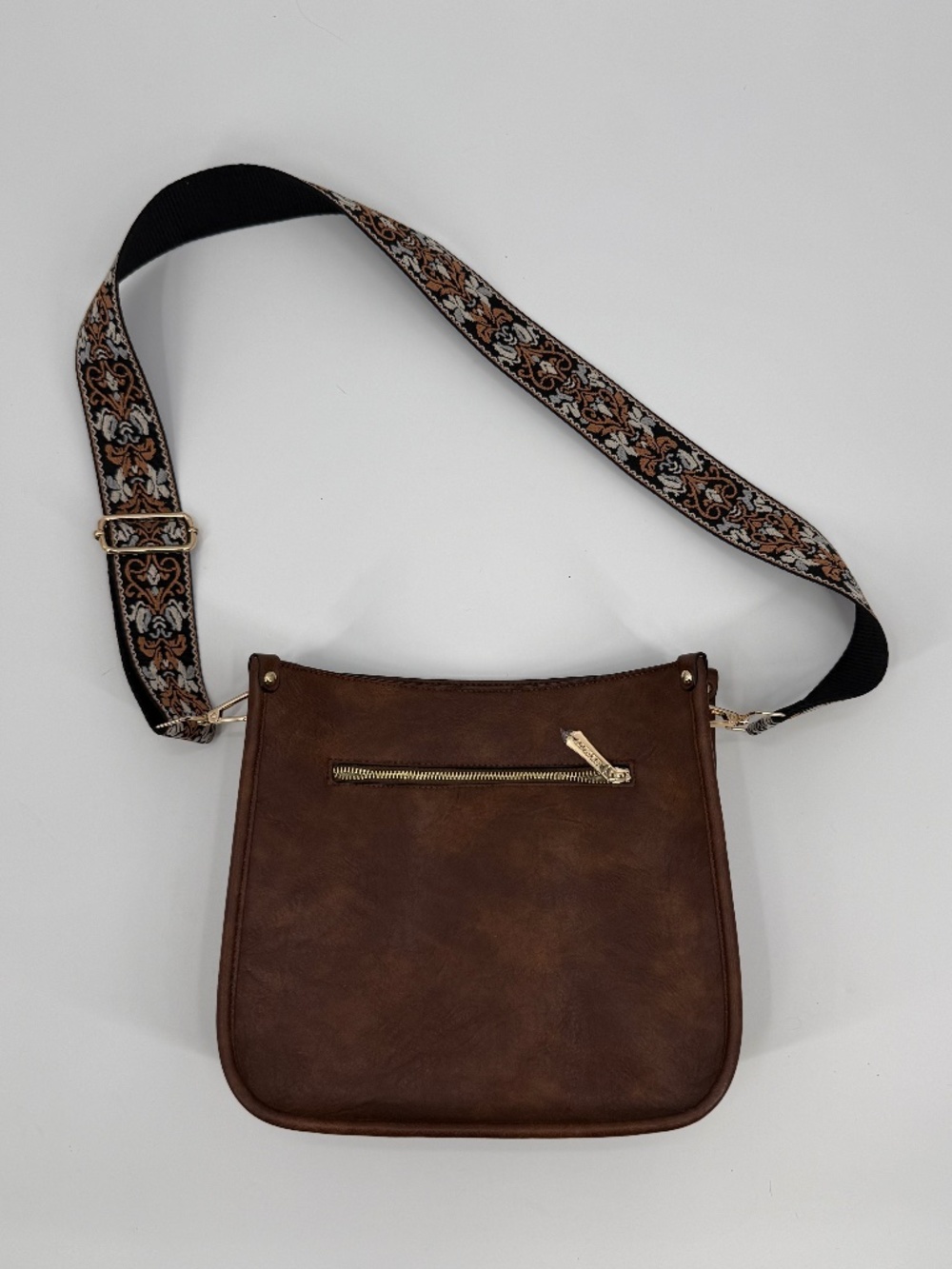 Crossbody Boho Messenger Brown Bag Trendy Vegan Leather Western Adjustable